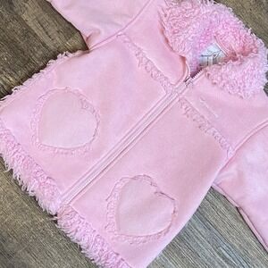 London Fog 2T Faux Shearling Heart Coat‎ Toddler Girls Y2K Coquette Sweetgirl